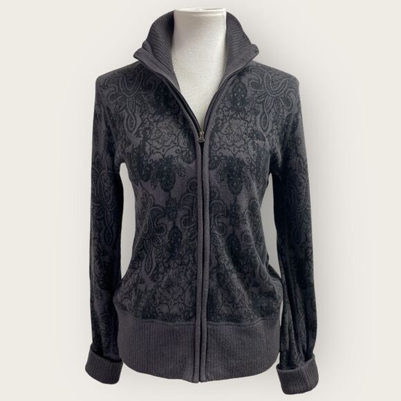 The North Face Wool blend Cardigan Sweater Jacket, Medium. full zip grey gray - Picture 2 of 13